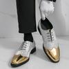 Men Derbys Gold Silver Wedding Dress Dance Shoes Leather Shoes Business Formal Shoes Tuxedo Prom Blazers Shoes Large Size