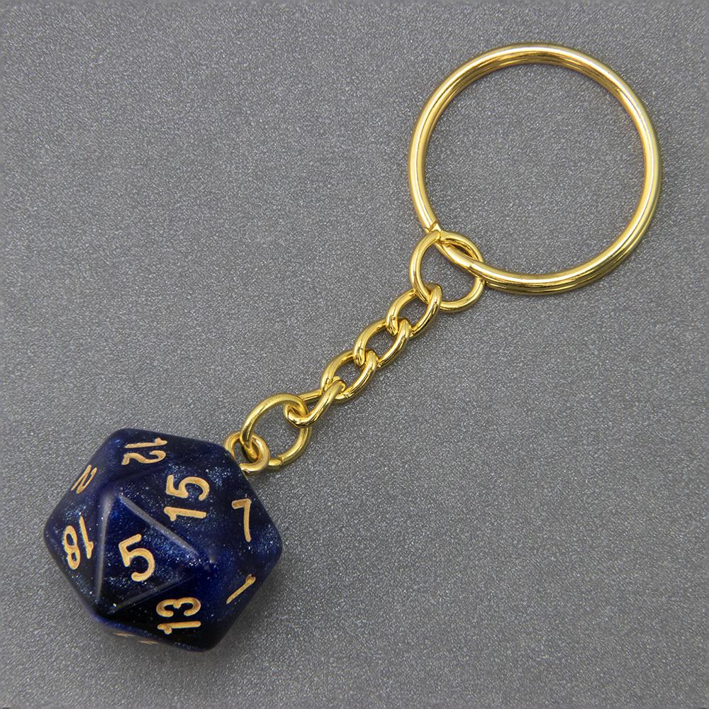 Galaxy D20 Dice Keychain Fashion Keyring Ornament Key Chain Pendant Men Kids Toys Gifts