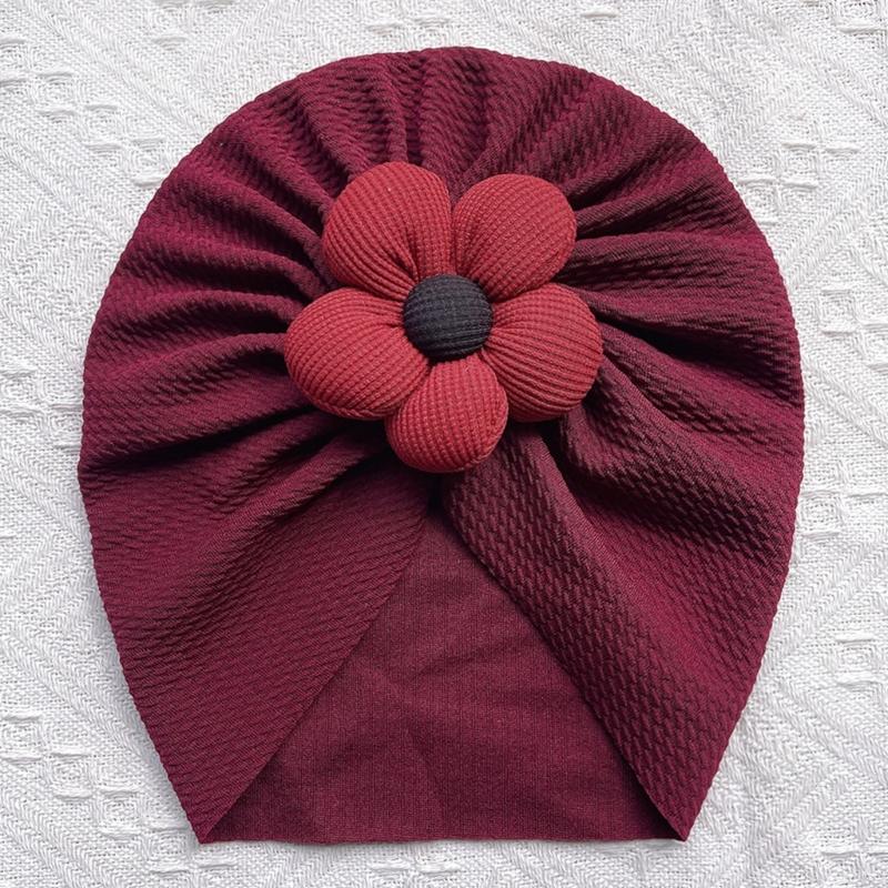 Nursery Hospital Turban Hat for 0-2 Years Baby Girls Infants Baby Beanie Cap Headwrap with Big Flower Soft Bonnet Cap