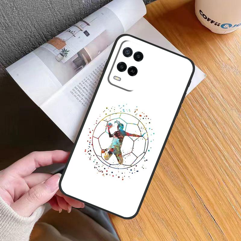 Handball Handballer Case For Oppo A6 A5 Pro A57 A17 A78 A54 A74 A94 A76 A16 A96 A18 A40 A60 A80 A38 A58 A98 A15