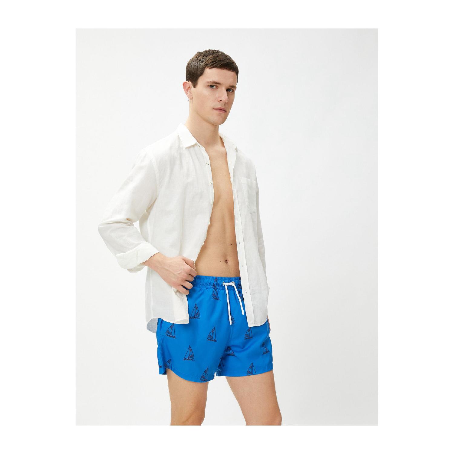 

Sea Shorts, Sailing Printed, Lace-up Waist, Pocket Detailed M