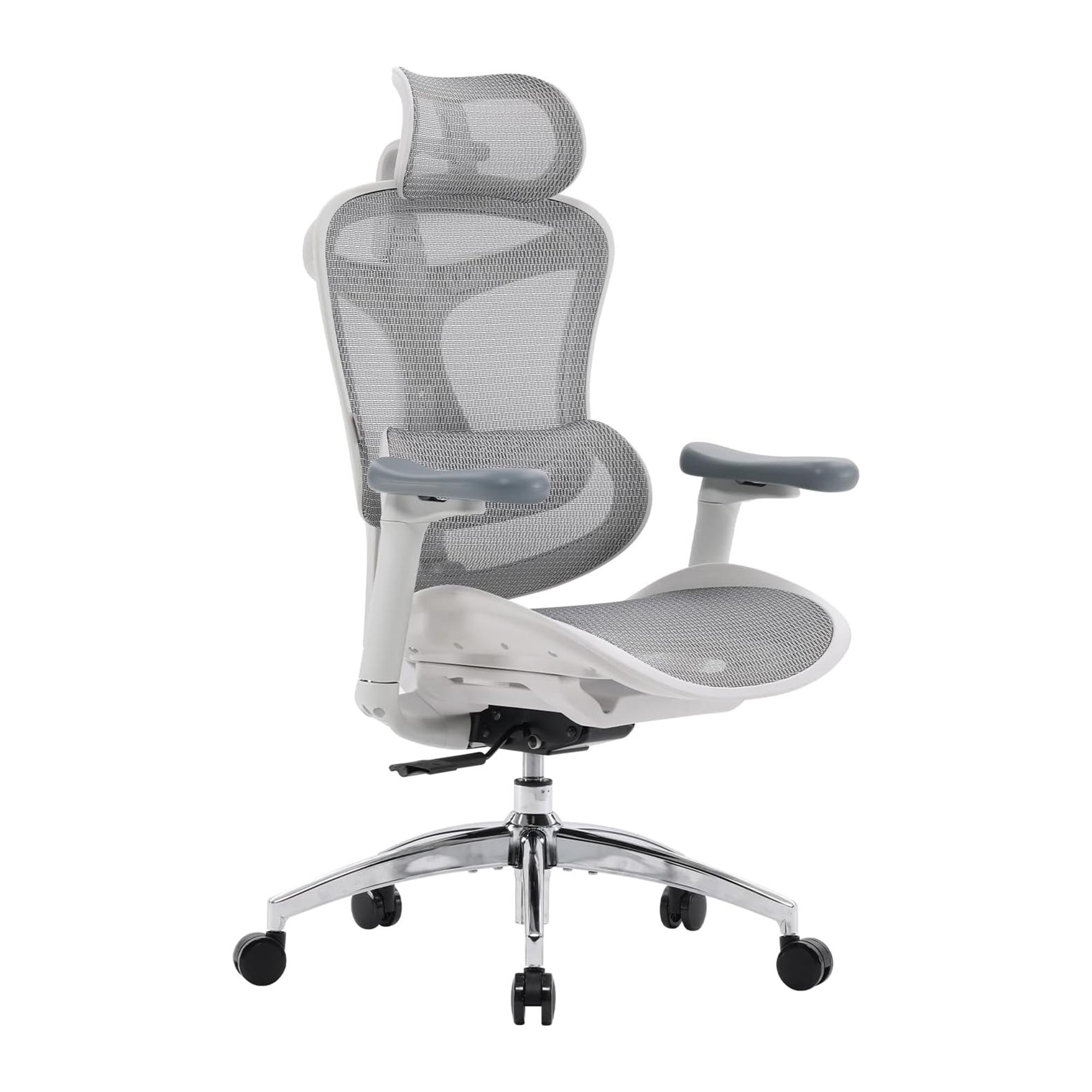 SIHOO Doro C300 Ergonomischer Bürostuhl - 3D-Armlehnen - Selbstjustierende Lendenwirbelstütze weiß