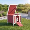 Wooden Rabbit Hutch 51 x 42 x 43 cm, Red