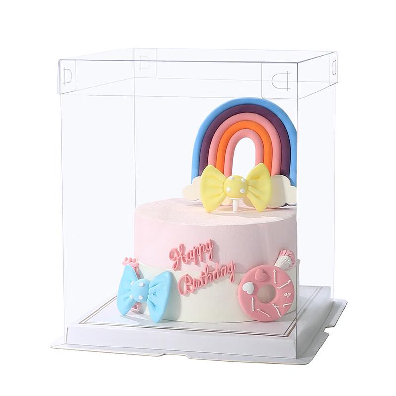 MDNG Clear Tall 3-Layer Birthday Cake Box