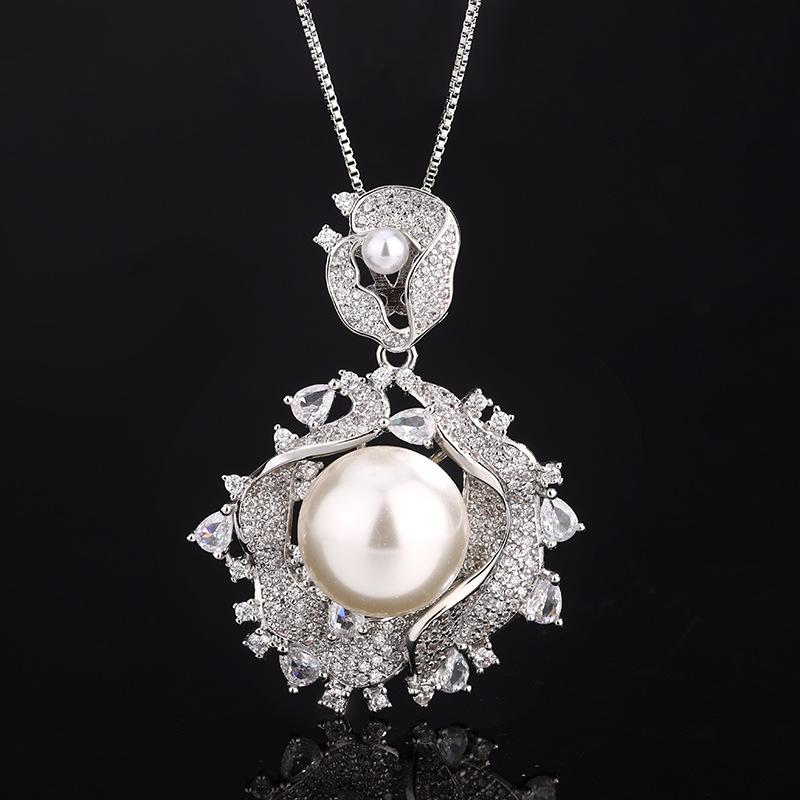 Новый Модный Женский Дизайн Легкой Роскоши Набор Подвесок Набор Серёг с Имитацией Жемчуга Праздничный Подарок Вечеринка