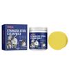 Crema Detergente per Utensili da Cucina in Acciaio Inossidabile Rimozione Ruggine Pentole Crema Lucidante per Alluminio Cromo Macchie Sporco Pulitore Spugna Pennello 100G