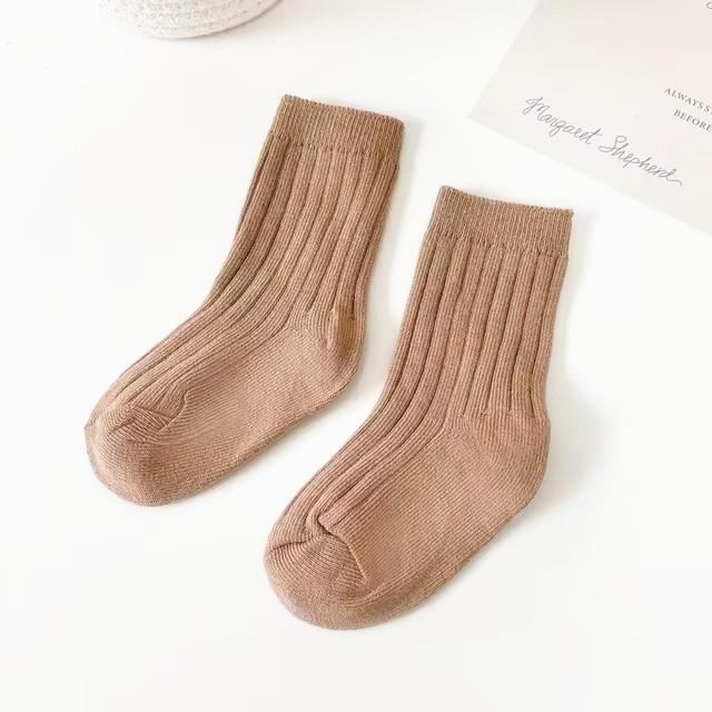 Baby Boys Girls Socks Breathable Toddlers Kids Short Socks Solid Soft Cotton Stripe Infant Princess Cute Socks For 0-8Years