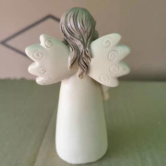 Resin Desktop Figurine Little Angel Girl/Sisterhood/Friendship Statue for Shelf Home Office Desk Car Decor