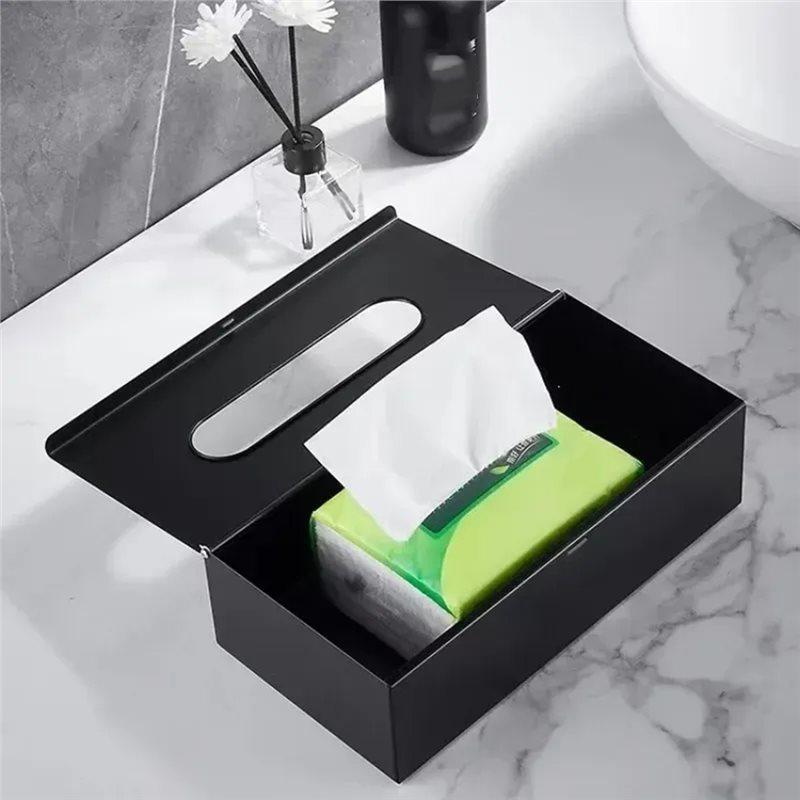 Luxury Stainless Steel Tissue Box For Desktop And Wall Mount In Living Room And Office