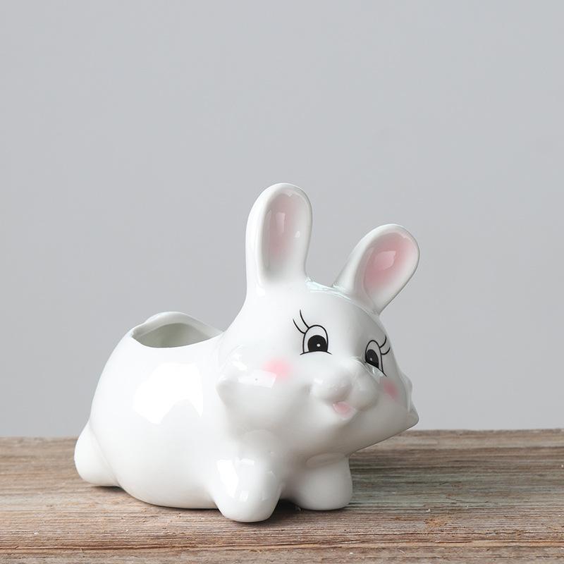 Japanese-Style Groceries New Gardening Flower Pots, Creative Office Desktop Potted Plants White Succulent Flower Pots Ceramic