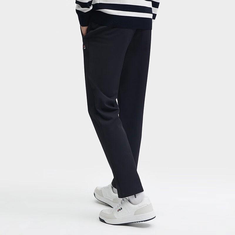 FILA Solid Color Straight Leg Woven Fleece Casual Pants Men bottoms Legendary-Blue F11M341803F-NV