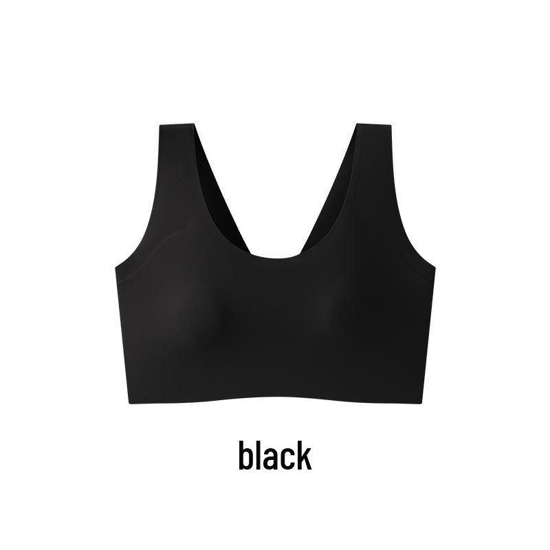 

Бесшовный тонкий женский невидимый бюстгальтер-жилет с пуш-апом S (recommended 32/70ABC) чёрный