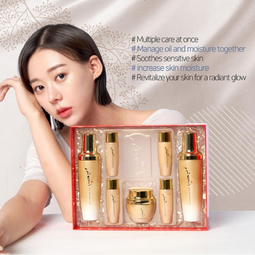 lebelage Heeyul Premium Hanbang Skincare Set of 3(TONER 130ml+30ml/EMULSION 130ml+30ml/CREAM 30ml/ESSENCE 30ml/EYECREAM 30ml)