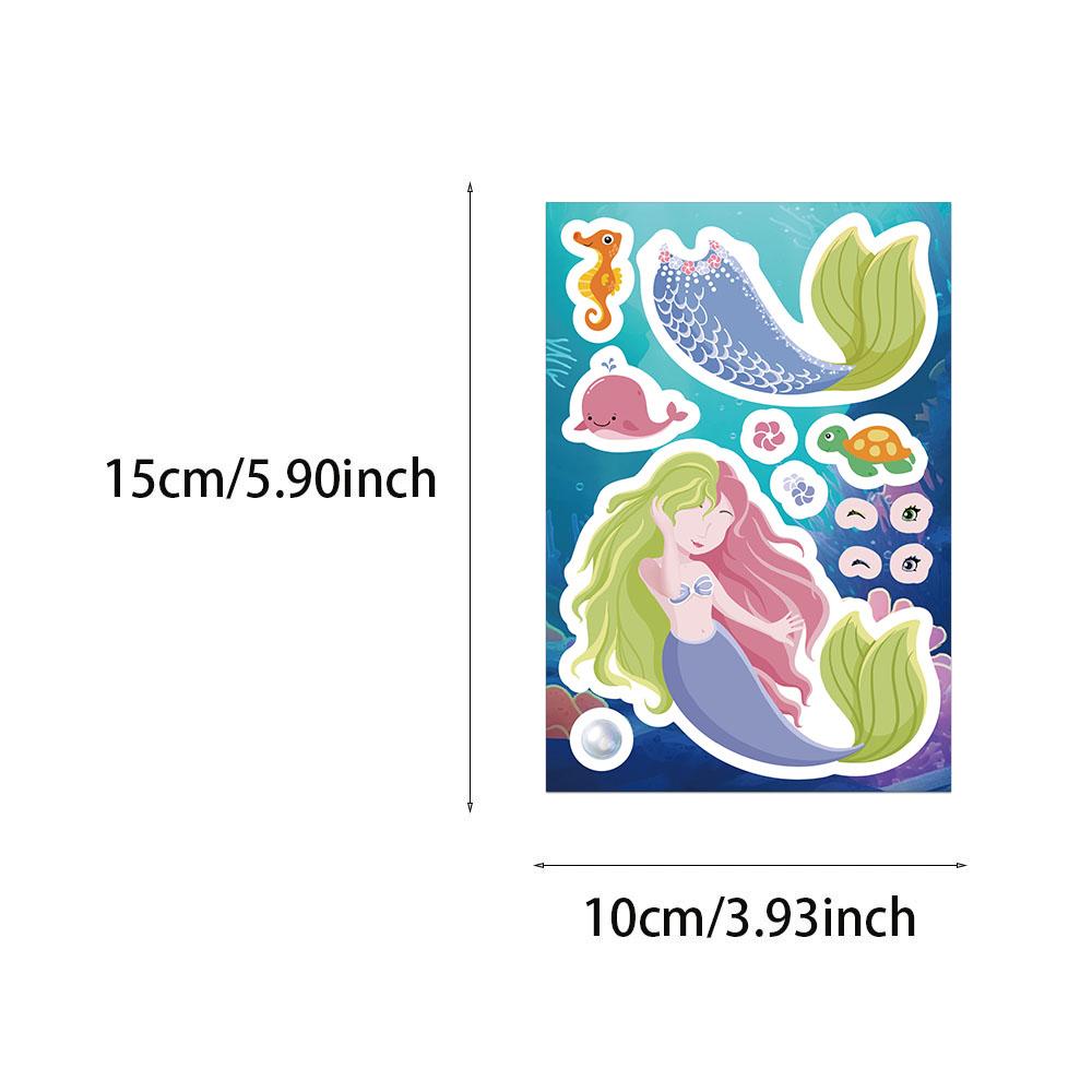 8PCS Creative Mermaid Cute Cartoon Stickers, Account Decoration, Notebook, Water Cup, Phone Case, Personalized Stickers