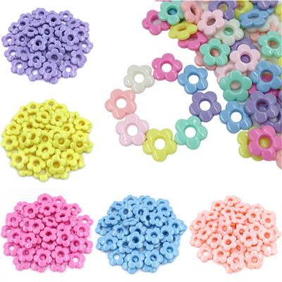Home Party Supplies 19mm Hollow Flower Handmade Material Flower Beads Cream Color 10PCS Acrylic Beads Loose Beads Jewelry Making Accessories