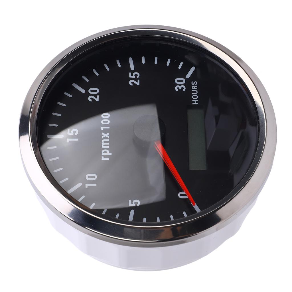 110mm 4 3 8in Tachometer 7 Color Backlight DC 9 32V 3000RPM Gauge with Hour Meter for Car Yacht RV Boat Truck Black