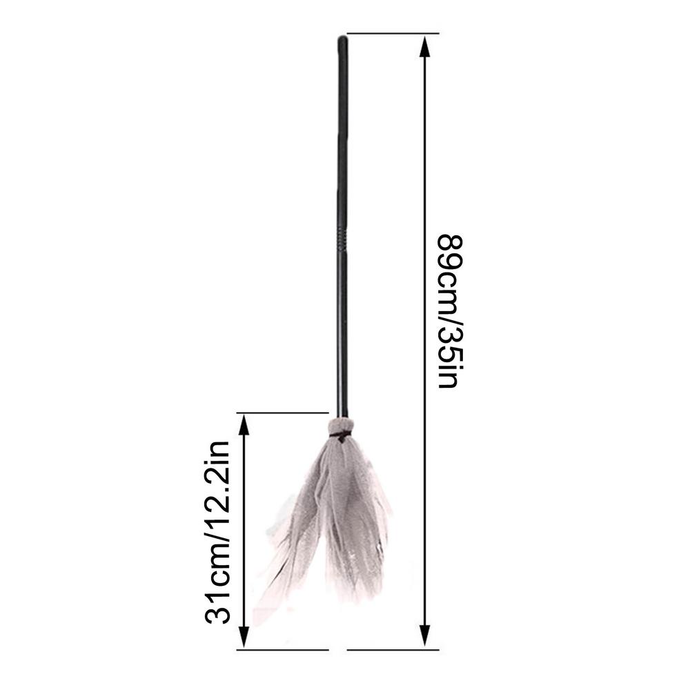 

1pc Halloween Witch Broom Plastic Witch Broom Costume Accessory Hanging Flying Prop Halloween Party Cosplay Costume Supplies сірий колір