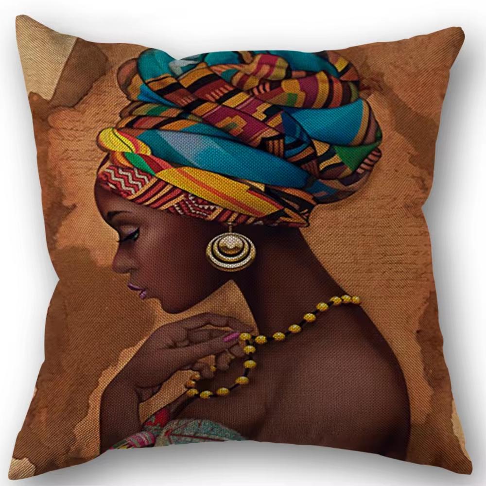1pc African American Woman squareCushion cover Home Decor,RoomDecor, Bedroom Decor,Pillow cover