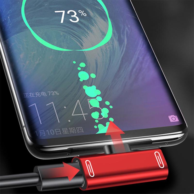 Headphone  Converter, Compatible For Xiaomi Redmi Audio Type C Adapter, Dual Type C Jack For