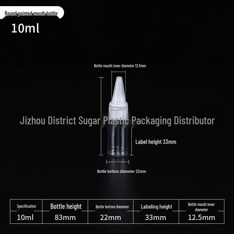 5-200ml Clear Pointed Tip Plastic Dropper Bottle