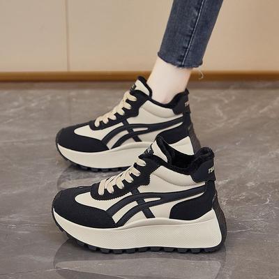 2025 Velvet Forrest Gump Dad Shoes Women's New Platform Winter High-top Warm Two Cotton Shoes Heightening Sports Shoes Women's Shoes
