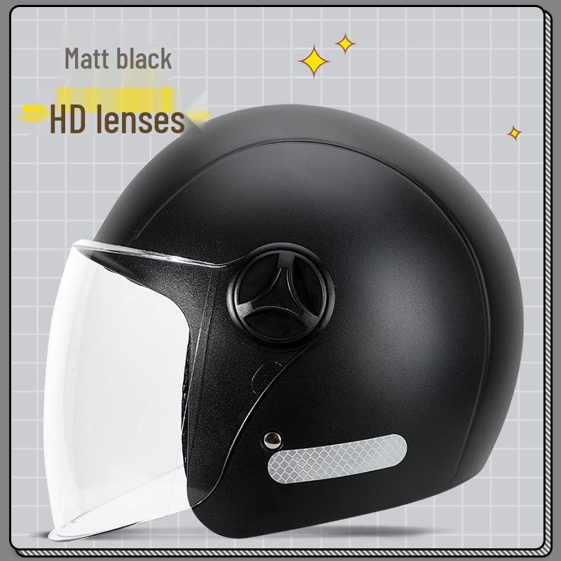 Universal 3C Certified Motorcycle Helmet for All Seasons - Cute, Safe, Sun-Protected, Unisex Half Helmet for Summer and Fall/Winter