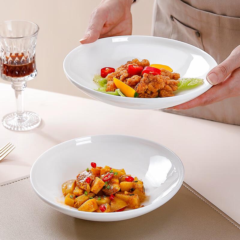 Sky Top Нордические Чисто-Белые 8-дюймовые Фарфоровые Тарелки (Набор из 2)