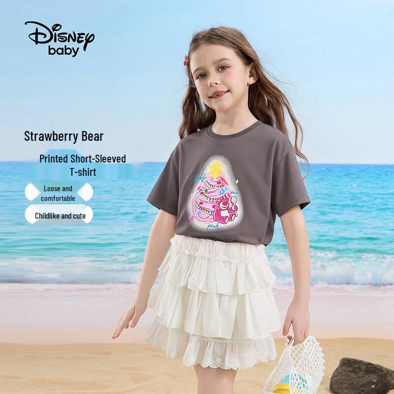 Disney Unisex Kids  Cartoon Print Short Sleeve T-Shirt 130