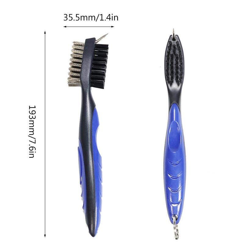 Golf Club Brush & Club Groove Cleaner Retractable Zip-line Carabiner, Lightweight, Ergonomic Design, Easily Attaches to