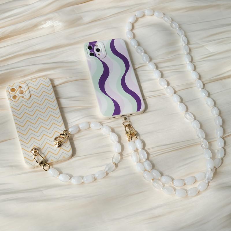 New Phone Accessory Cellphone Part Chain Anti Lost Universal Beaded Lanyard Shoulder Neck Crossbody SmartPhone Strap Case Chain