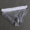 Men Summer Briefs 3D U-convex Low-rise U-convex Thin Panties Single Color Three-dimensional Pouch Underwear