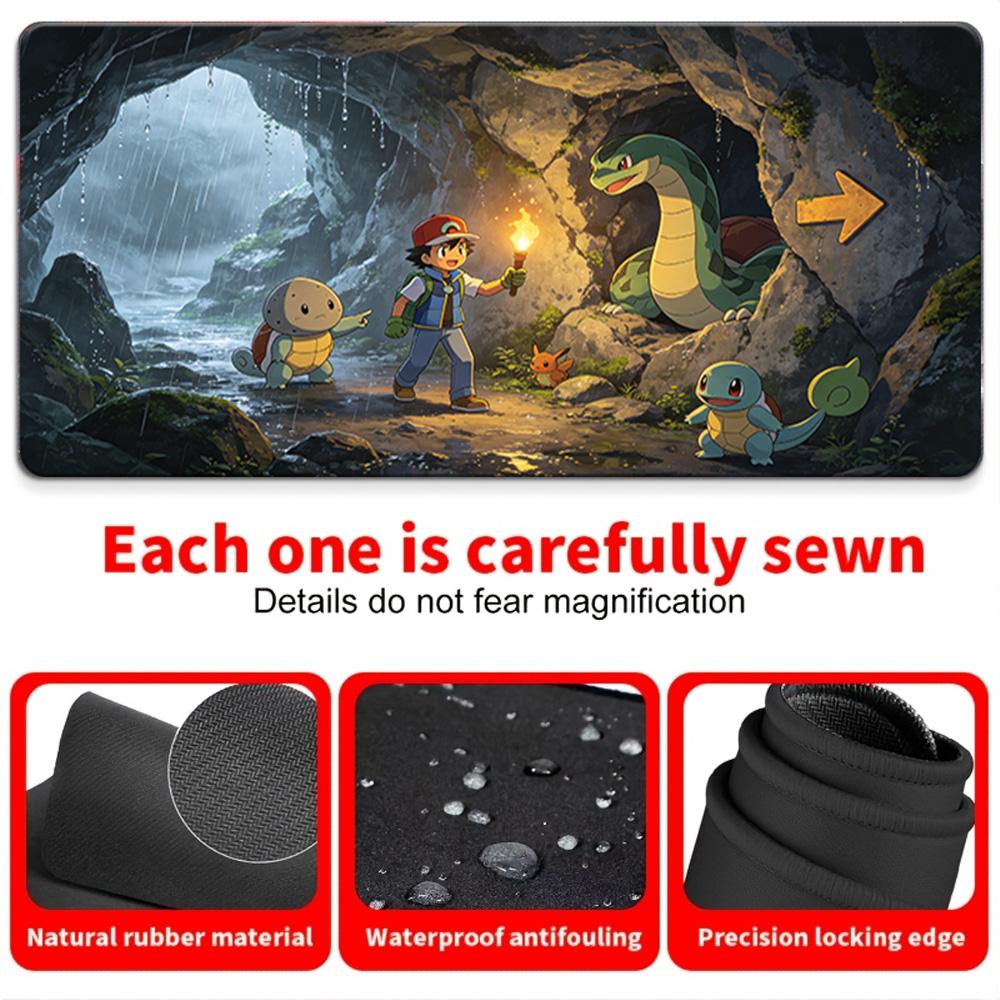 Pikachu Spooky Ghost Graveyard Gaming Mouse Pad with NonSlip Rubber Base 30x80x0.2cm