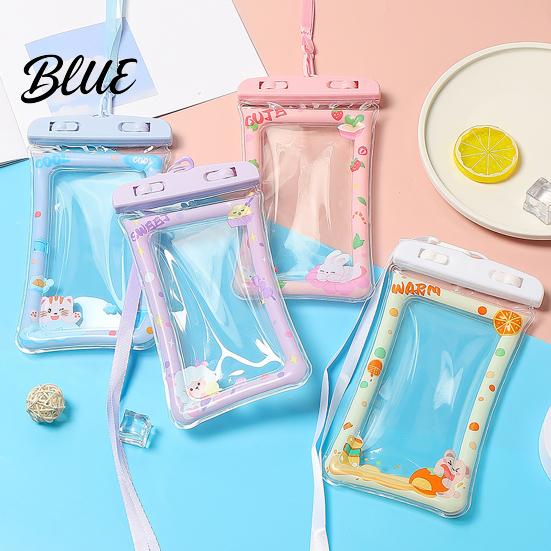 Waterproof Storage Pouch for Valuables Cute Phone with Floating Airbag And Lanyard Clear PVC Cellphone Dry Bag Swimming Beach Snorkeling Holder Pool,