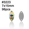 Yanruo AB Color Sew on Glass Crystal Sewing  Rhinestone Crystal Flat Back Rhinestone for Dresses