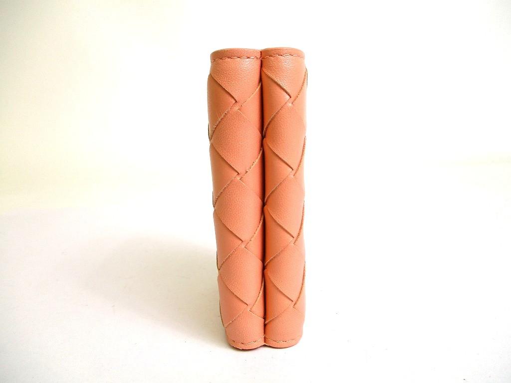 Authentic BOTTEGA VENETA Light Pink Leather Trifold Wallet Compact Wallet #b116  Open Box