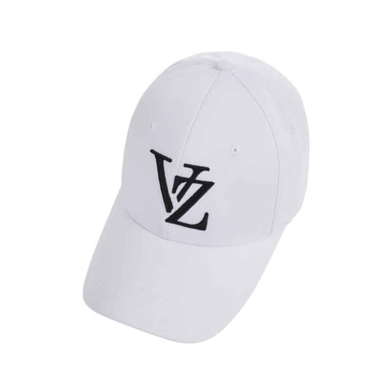 VARZAR Monogram Big Logo Overfit Buckle Cap White