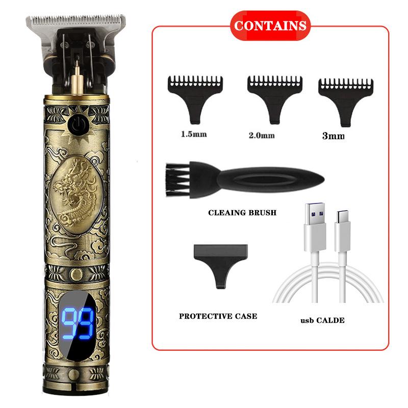 T9 Bald Electric Hair Clipper - Professional Rechargeable Engraving & Oil Head Shaver