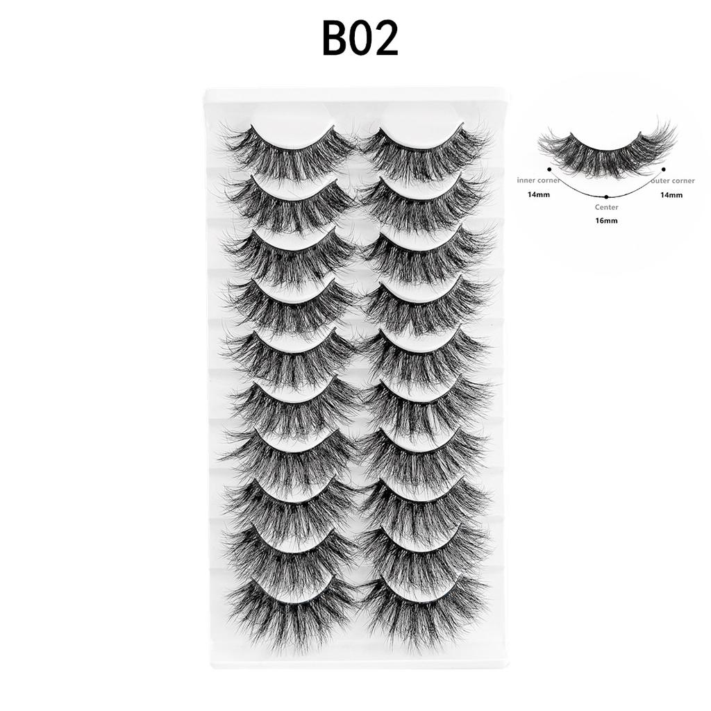 Messy Fried Hair Artificial Imitation Mink Eyelashes False Eyelashes Faux Mink Eyelashes Ten Pairs