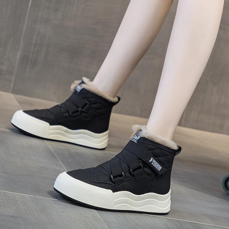 Warm snow boots women's winter new thick velvet gram high-top versatile wool cotton shoes