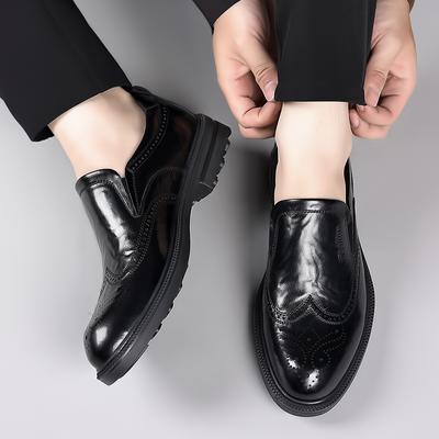 Sapatos Masculinos de Couro de Marca de Luxo Alta Qualidade Resistentes ao Desgaste Respiráveis Slip-on Sapatos de Barco Masculinos Estilo Britânico Sapatos de Casamento