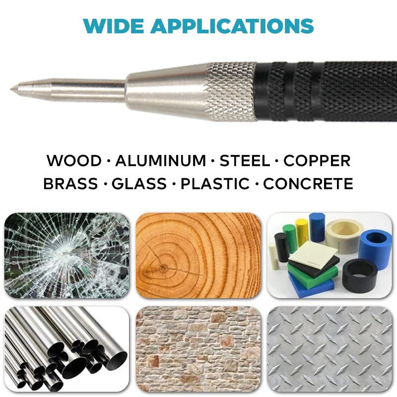 155mm Black and White Center Punch Automatic Spring Type Locator Glass Striker Window Breaker 128mm Punch Centering Tool