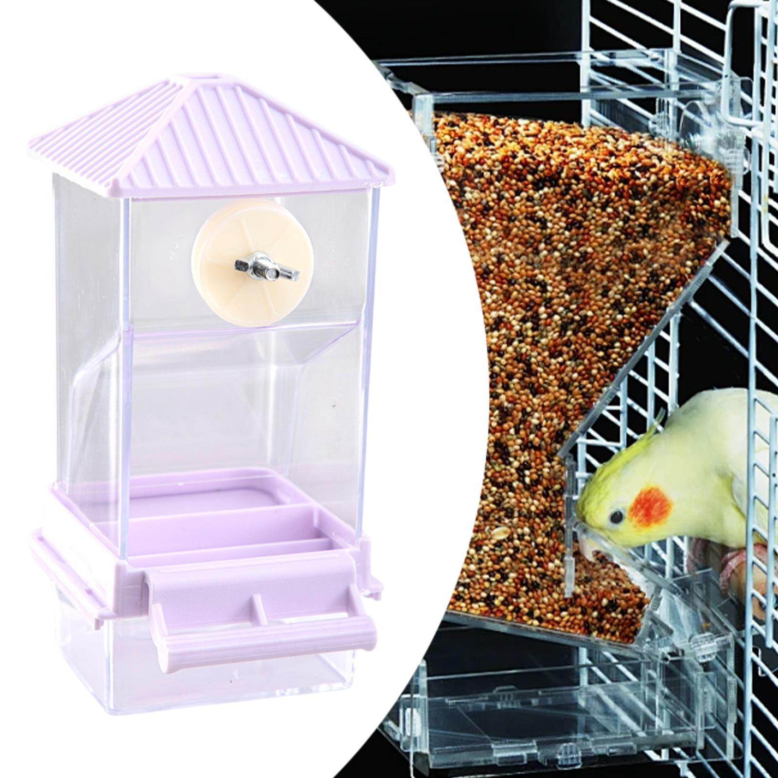 

Кормушка для птичьей клетки, прочная, прозрачная, автоматическая подвесная станция для кормления волнистых попугайчиков фиолетовый