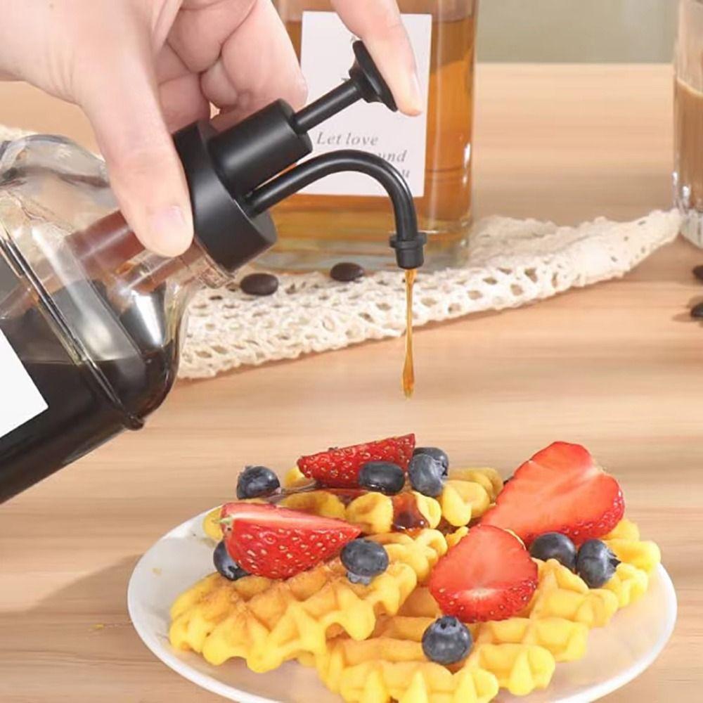 Press Type Coffee Syrup Bottle 500ml Clear Coffee Syrup Container  Oil