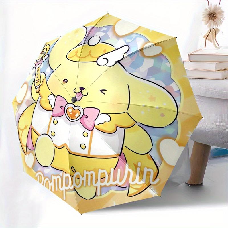 Pompompurin,Cute Automatic Folding Umbrella Simple 8 Rib Design, Bright Cartoon Pattern, Durable Iron Frame, Suitable For Travel, Outdoor, B