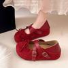 Женские осенние новые одинарные туфли с бантом, универсальные полушлепанцы с закрытым носком