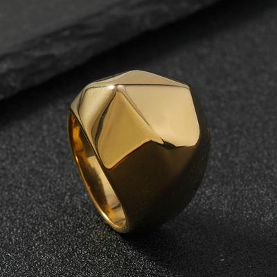 Able Cast Titanium Steel Jewelry, Simple Personality Cutting Bright Multi-faceted Stainless Steel Ring Men's Jewelry