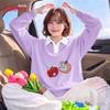 Baleno Women's Oversized Polo Collar Graphic Sweatshirt