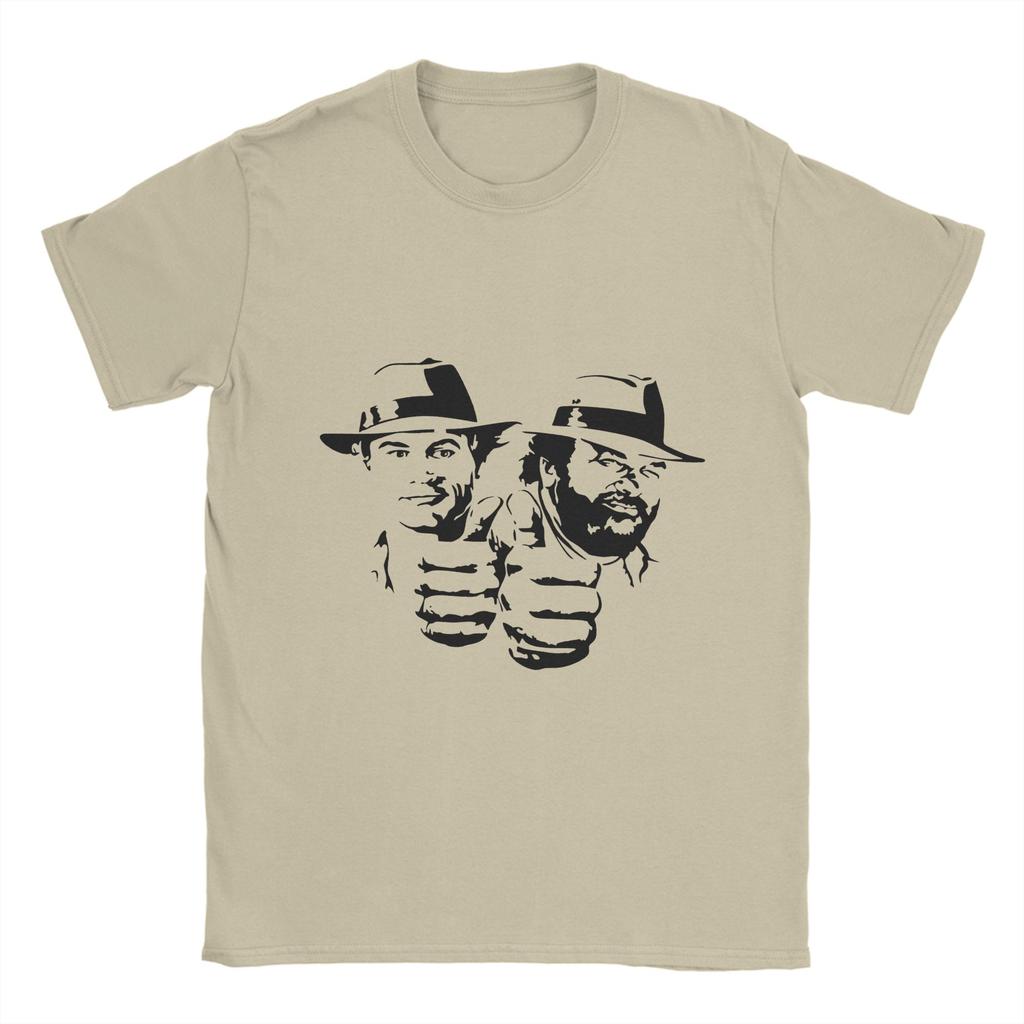 Bud Spencer And Terrence Hill T Shirts Unisex Pure Cotton Fun Tshirt Round Collar Tees Short Sleeve Clothes Gift Idea