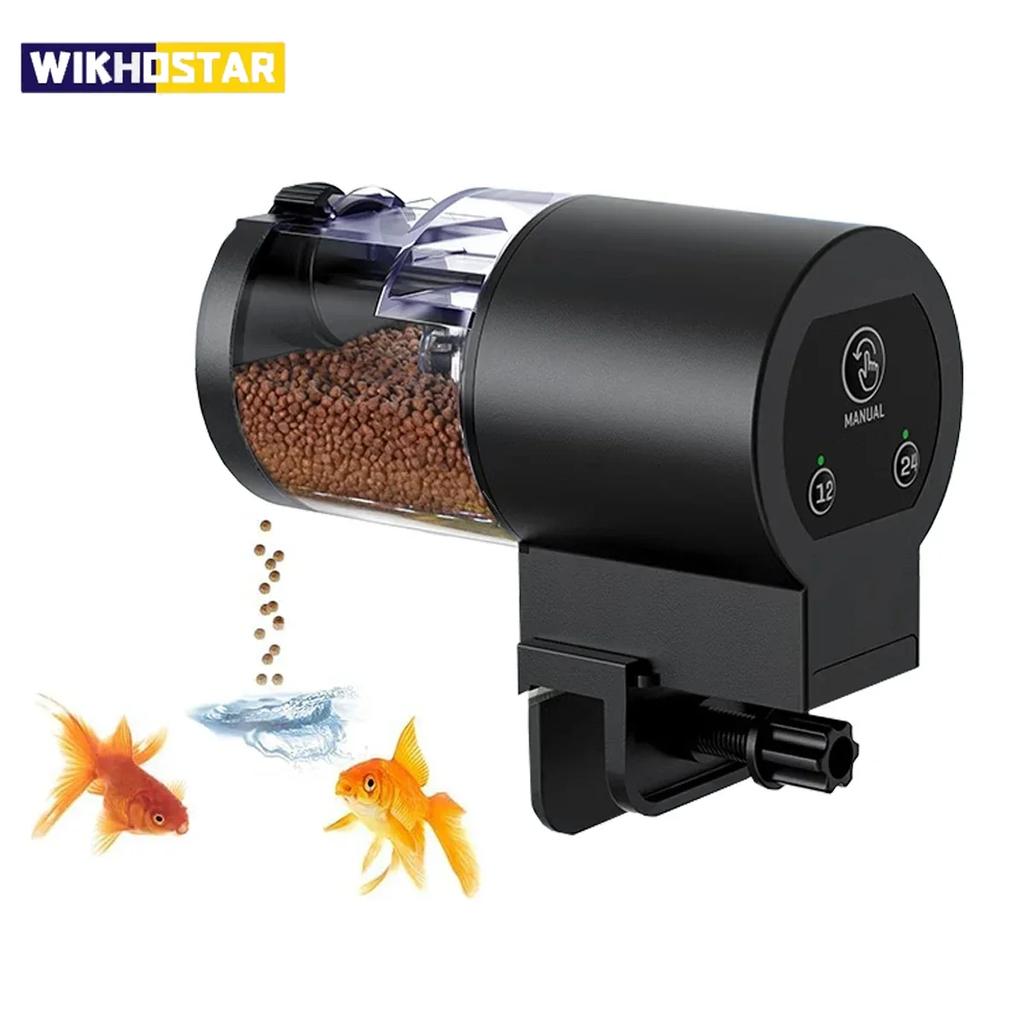 Automatic Fish Feeder for Aquarium,100ml Capacity Auto Fish Feeders Easy To Set Up with Battery