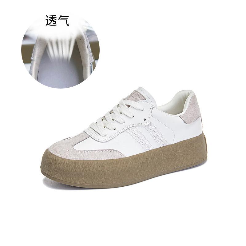 Leather German training shoes women's 2025 summer new retro lace little white shoes women's casual board shoes platform versatile women's shoes